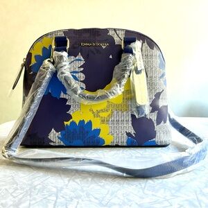 NEW Emma & Sophia Saffiano Leather Floral Dome Purse